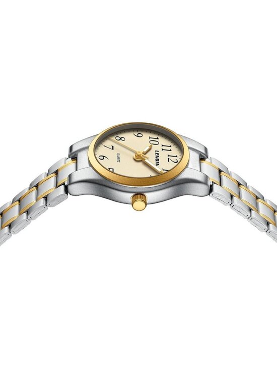 Ln Lenqin Women\'s Silver Gold Stainless Steel Band Waterproof Quartz Wrist Watch main image 4
